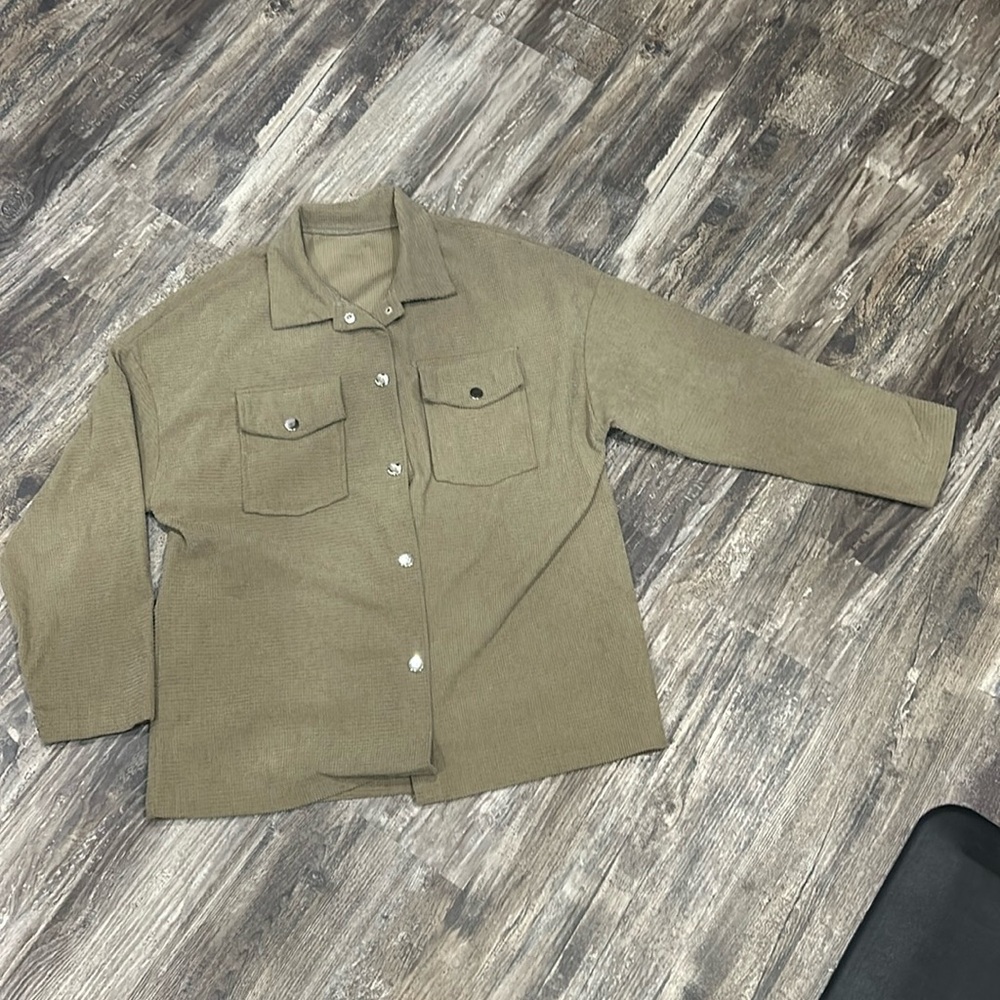 Waffle olive green jacket size medium.